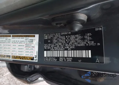 2006 Toyota 4Runner Sr5/Sport z USA, uszkodzony, nr VIN JTEBU14R760098637